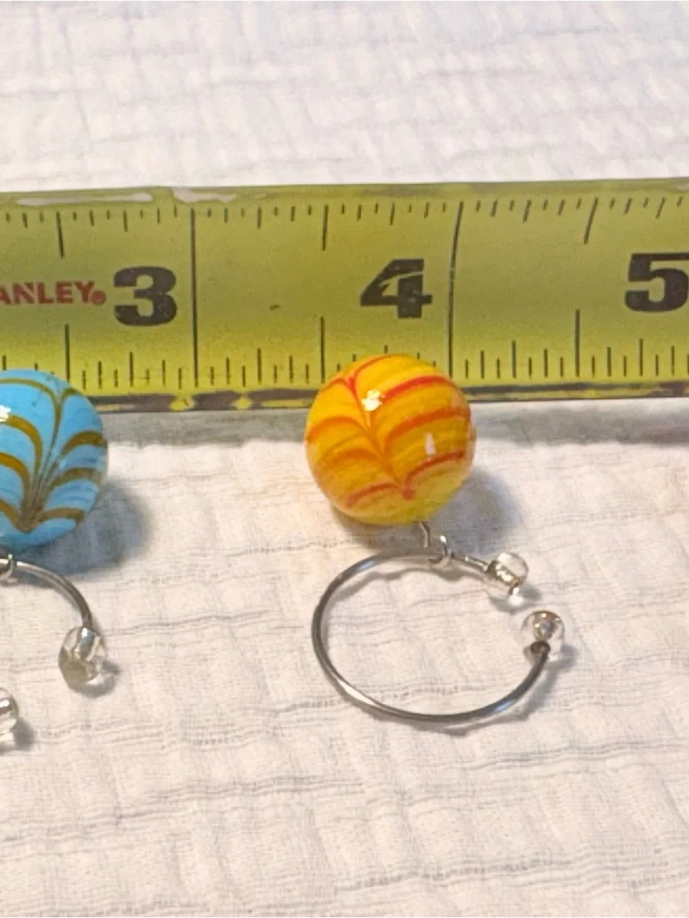 Blue Swirl Glass Wine Charm Accent